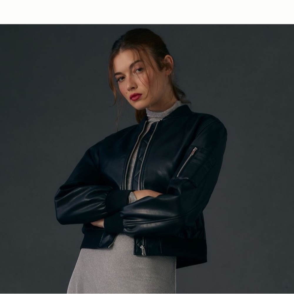 Anthropologie NVLT Faux Leather Bomber Jacket